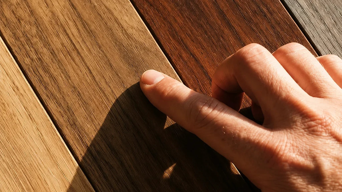 Samples of different wood species side by side